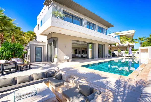 Villa Jordana exterior with pool and sunken lounge